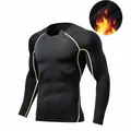 Black long sleeve compression shirt with neon green stitching and fleece lining - S / Top (310#) / Fleece Lined / Black Green