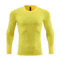 Men's yellow long-sleeve quick-dry compression shirt for sports fitness training - S / Tops / Yellow