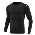 Professional men's black long sleeve compression shirt for quick dry athletic fitness - Size 22 (Height 110-120cm) / Tops / Black
