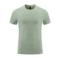 Men's crew neck short sleeve sports t-shirt in mint green quick-dry mesh fabric - M / Tops / Green