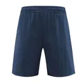 Front view of navy blue men's quick-dry athletic training shorts with elastic waist - M / Bottoms / Grey Blue