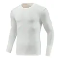 White long-sleeved quick-dry sports compression shirt for men - Size 22 (Height 110-120cm) / Tops / White