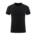 Men's black quick-dry sports T-shirt featuring a classic crew neck and short sleeves. - M / Tops / Black