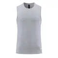 Front view of grey men's quick-dry sports tank top for gym fitness and running training - M / Tops / Light Gray