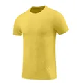 Κίτρινο ανδρικό αθλητικό T-shirt από ύφασμα που αναπνέει και στεγνώνει γρήγορα για τρέξιμο - M / Tops / Πορτοκαλί & Κίτρινο