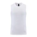 Close-up of white quick-dry men's athletic tank top with mesh fabric texture - M / Tops / White