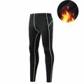 Professional black fleece lined compression leggings with lime green stitching for sport - S / Bottoms / Fleece Lined / Black Green
