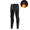 Thermal fleece lined compression leggings for basketball and gym training in black - S / Bottoms / Fleece Lined / Black and Gray