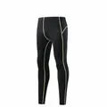 Men's high-elastic quick-dry black compression leggings with neon green stitching - S / Bottom (311#) / Unlined / Black Green