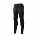 Men's black compression leggings, quick-dry sports pants, non-fleece training tights - S / Bottom (311#) / Unlined / Black (Black Thread)