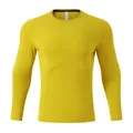 Men's mustard yellow quick-dry athletic long-sleeve T-shirt for fitness training - S / Tops / Lemon Yellow