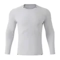 Premium light grey long-sleeved men's quick-dry athletic T-shirt for running and fitness. - S / Tops / Cloud Grey