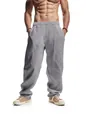 Men's loose linen casual pants in light grey color with drawstring waist for summer wear - S / Bottoms / Gray
