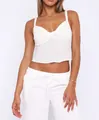 Elegant white twisted-front cropped camisole summer top for chic women's styling - S / Tops / White