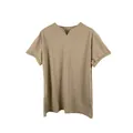 T-shirt sportiva da uomo in tinta unita kaki con scollo a V e maniche corte per l'estate - 3XL / Top / Senza Tasca / Kaki