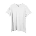 T-shirt sportiva bianca semplice con scollo a V per fitness e tempo libero uomo - 3XL / Top / Senza Tasca / Bianco