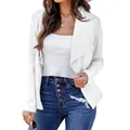 Detailed view of a white women's casual business blazer with elegant lapel design - S / Tops / White