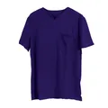 T-shirt sportiva da uomo viola scuro con scollo a V, taschino e vestibilità muscolare - 3XL / Top / Con Tasche / Viola scuro