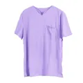 T-shirt a maniche corte lilla con scollo a V e taschino frontale, abbigliamento uomo - 3XL / Top / Con Tasche / Viola