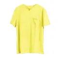 T-shirt da fitness da uomo giallo brillante con scollo a V e taschino sul petto - 3XL / Top / Con Tasche / Giallo