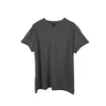 T-shirt sportiva da uomo a maniche corte con scollo a V, colore grigio scuro tinta unita - 3XL / Top / Senza Tasca / Grigio scuro