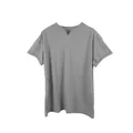 Maglietta sportiva grigia da uomo con scollo a V elegante e maniche corte per fitness - 3XL / Top / Senza Tasca / Grigio chiaro