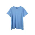T-shirt sportiva da uomo azzurra con scollo a V e design a tinta unita a maniche corte - 3XL / Top / Senza Tasca / Azzurro