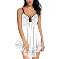 Detailed view of white paisley print sleeveless dress featuring irregular hem and lace straps - S / Top And Bottom / White