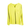 Haut de sport jaune fluo pour hommes avec col en V et poche poitrine avant pratique - S / Haut Avec Poche / Jaune