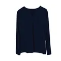 Vista detallada de una camiseta deportiva de manga larga para hombre en azul marino. - S / Top Con Bolsillo / Azul Marino