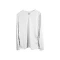 Détail du t-shirt de sport blanc à manches longues pour hommes avec col en V boutonné - S / Haut - Sans Poche / Blanc