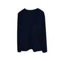 Gros plan sur un haut de sport pour hommes à manches longues et col en V bleu marine - S / Haut - Sans Poche / Bleu Marine