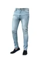 Light blue stretch skinny jeans for men, classic slim fit denim trousers for casual wear - S / Bottoms / Light Blue