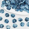 Exquisite translucent blue rose-shaped glass beads for handmade DIY jewelry crafting - Rose Style (L585)