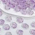 Detail macro view showing the intricate petal texture of these purple rose glass beads - Rose Style (L591)