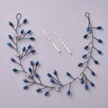 Élégante vigne de cheveux de mariée avec cristaux bleu foncé et deux épingles argent - Bandeaux raffinés et uniques HS-J6647BLUE