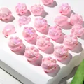 Shiny iridescent pink acrylic cat paw beads for DIY jewelry making and accessory crafts - Light Pink