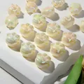 Pearlescent cat paw acrylic beads with iridescent finish for DIY jewelry making and crafts - Off White