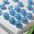 Shimmering blue iridescent cat paw acrylic beads for DIY bracelet and jewelry making - Blue