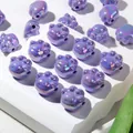 Iridescent purple acrylic cat paw beads for DIY jewelry making and phone charms - Purple