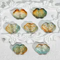 Detail of Ruyi auspicious cloud glass beads for DIY jewelry making, size 9x13x4mm - Liuli Auspicious Cloud (L567) / Dawn