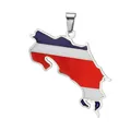 Colgante bandera mapa de Costa Rica en esmalte y acero para creación de bisutería - Mapa de Costa Rica / Color acero