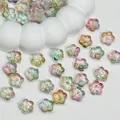 Detail of gradient glass sakura beads, 12x12x7mm size, 1.4g weight, for DIY jewelry - Cherry Blossom / 12mm / AB Color