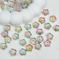 Detail of gradient glass sakura beads, 12x12x7mm size, 1.4g weight, for DIY jewelry - Cherry Blossom / 12mm / AB Color