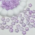 Macro view of translucent purple cherry blossom glass beads for DIY jewelry making - Light Purple