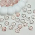 Macro view of transparent pink gradient cherry blossom glass beads for DIY jewelry making - Cherry Blossom / 12mm / Light Pink