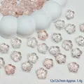 Macro view of transparent pink gradient cherry blossom glass beads for DIY jewelry making - Cherry Blossom / 12mm / Light Pink