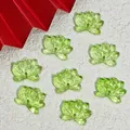 Close-up of light green lotus-shaped glass beads for DIY jewelry making, 19x15x6mm. - Double Hole Lotus / Light Green (L861)