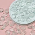 Close-up of irregular transparent glaze beads for DIY jewelry making, 12x16x8mm size. - L661# Transparent