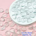 Detailopname van onregelmatige glazen kralen voor DIY sieraden maken, 12x16x8mm maat. - L661# Transparant